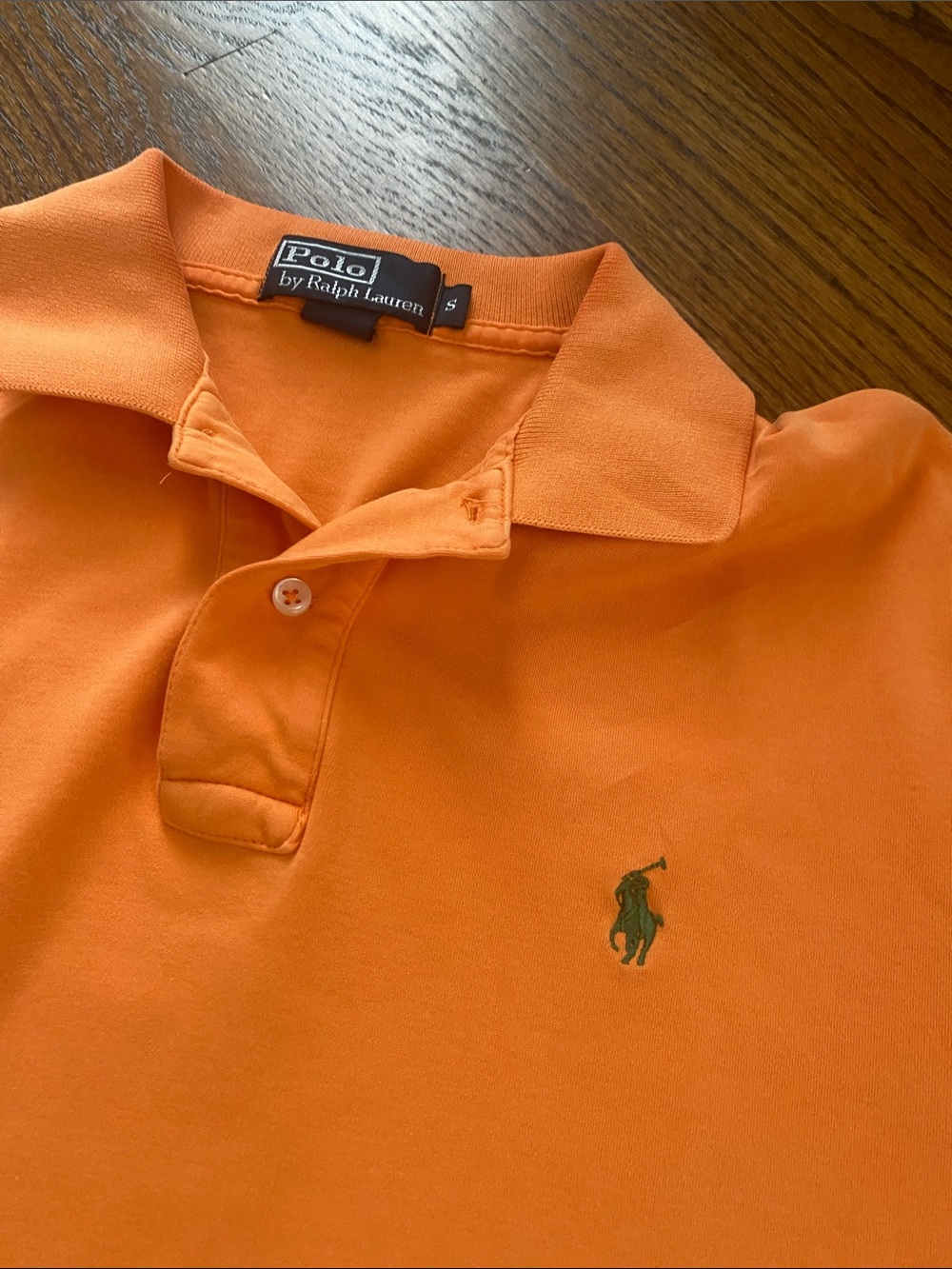 Polo by Ralph Lauren Orange man’s Polo with Green Pony